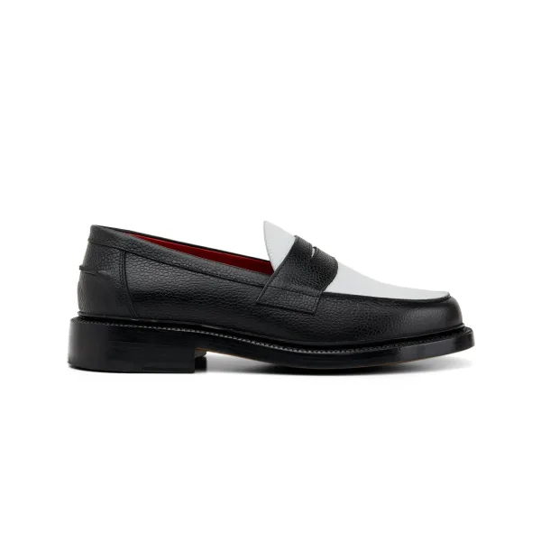 The Ellis Penny Loafer, Black/White — view 2