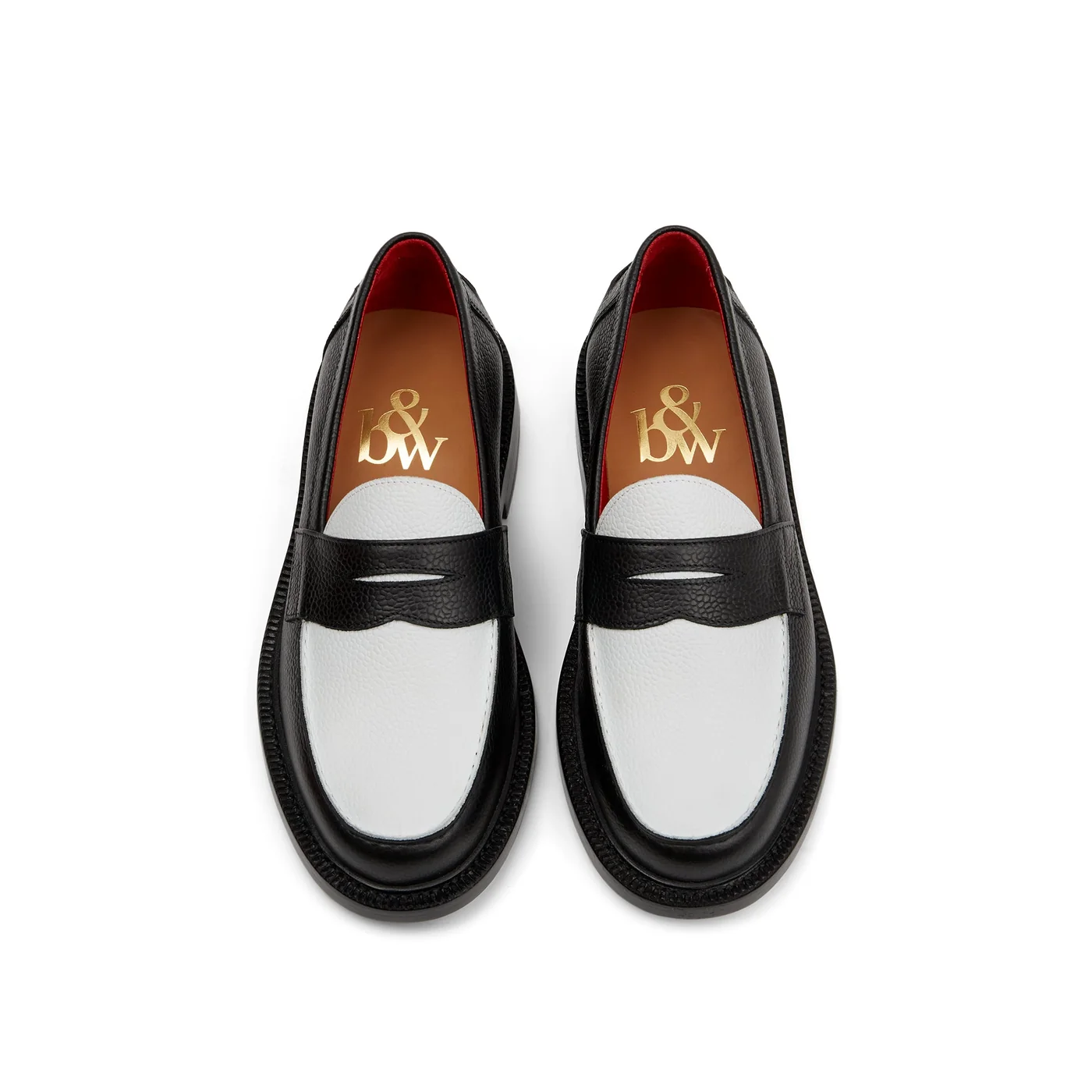 The Ellis Penny Loafer, Black/White — view 3