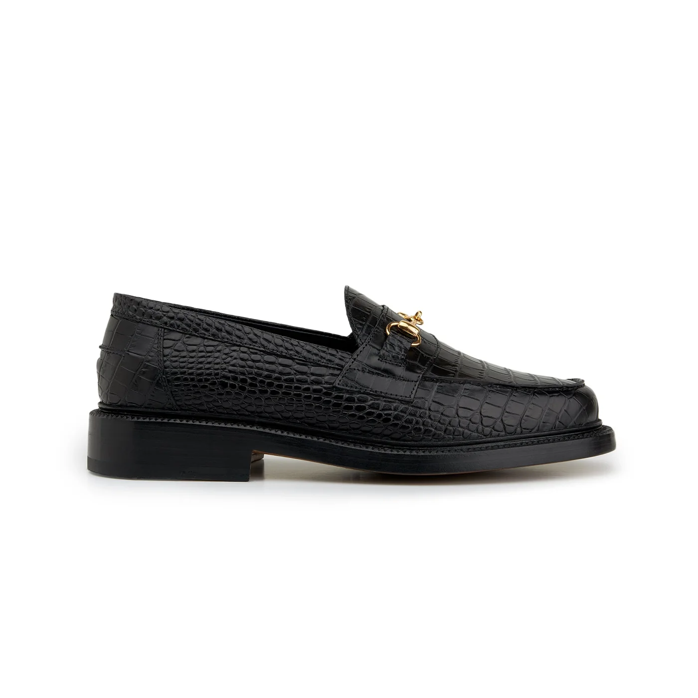 The Mason Horse Bit Loafer, Onyx Croc — view 2