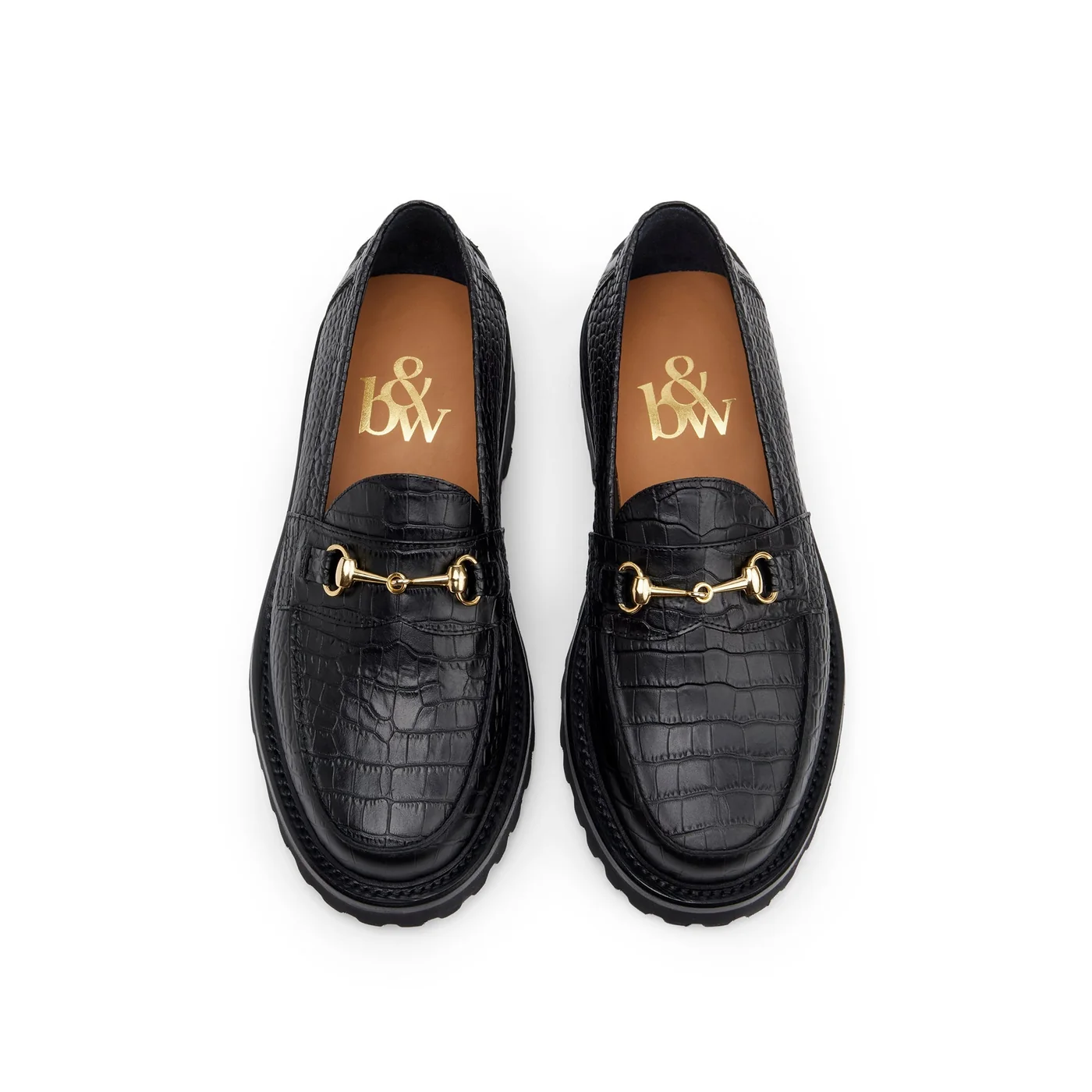 The Mason Horse Bit Loafer, Onyx Croc, Lug Sole — view 3