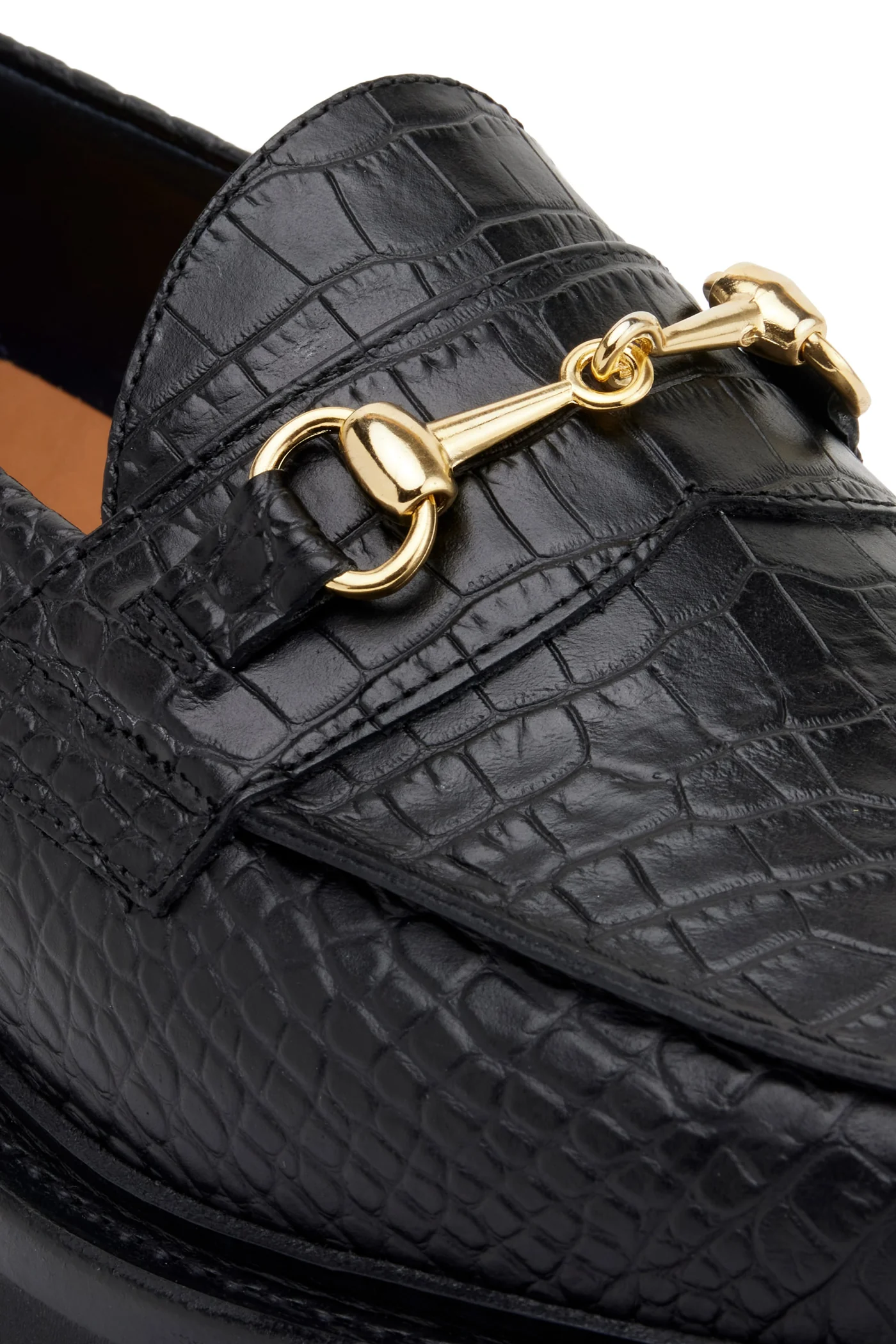 The Mason Horse Bit Loafer, Onyx Croc, Lug Sole — view 5