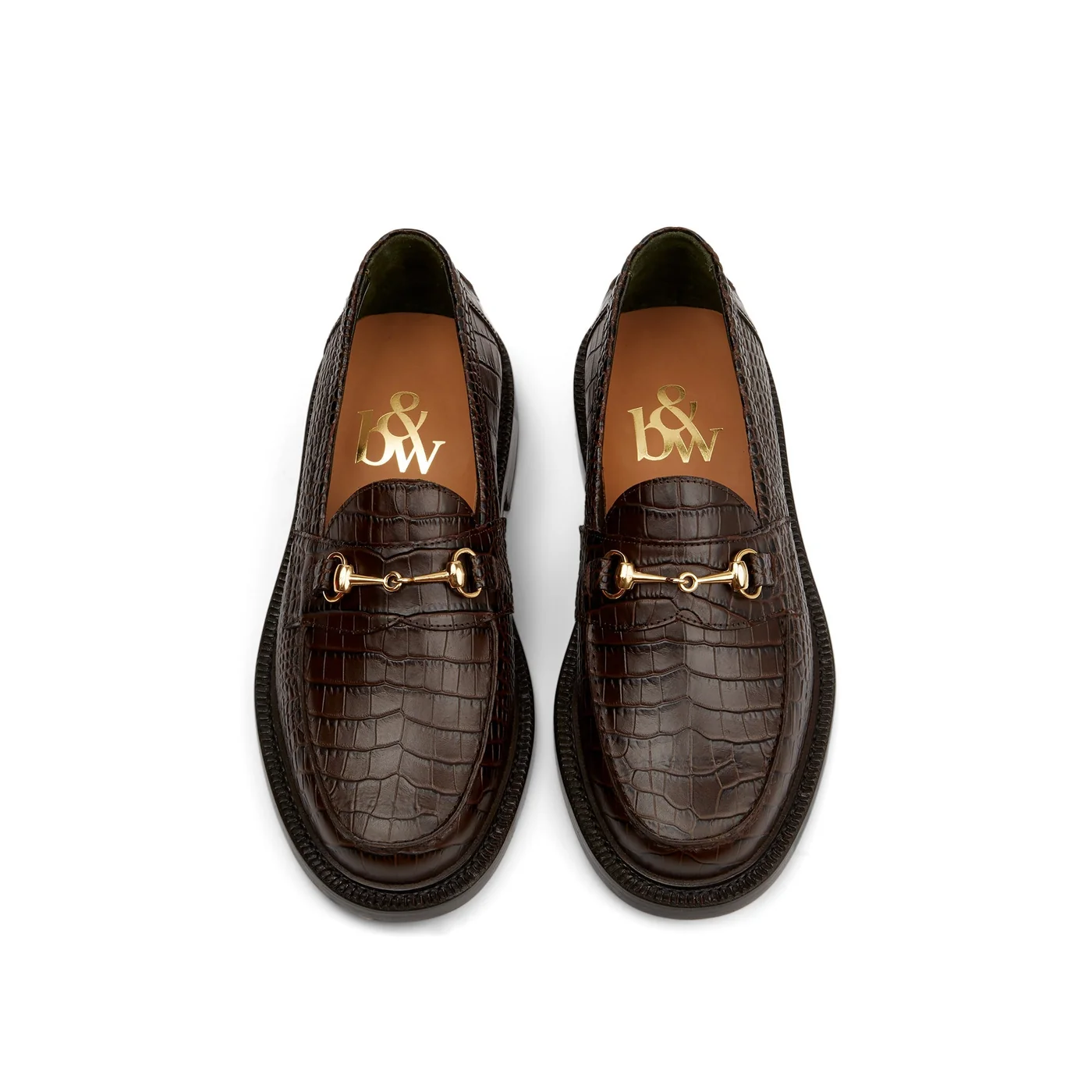 The Mason Horse Bit Loafer, Walnut Croc — view 3