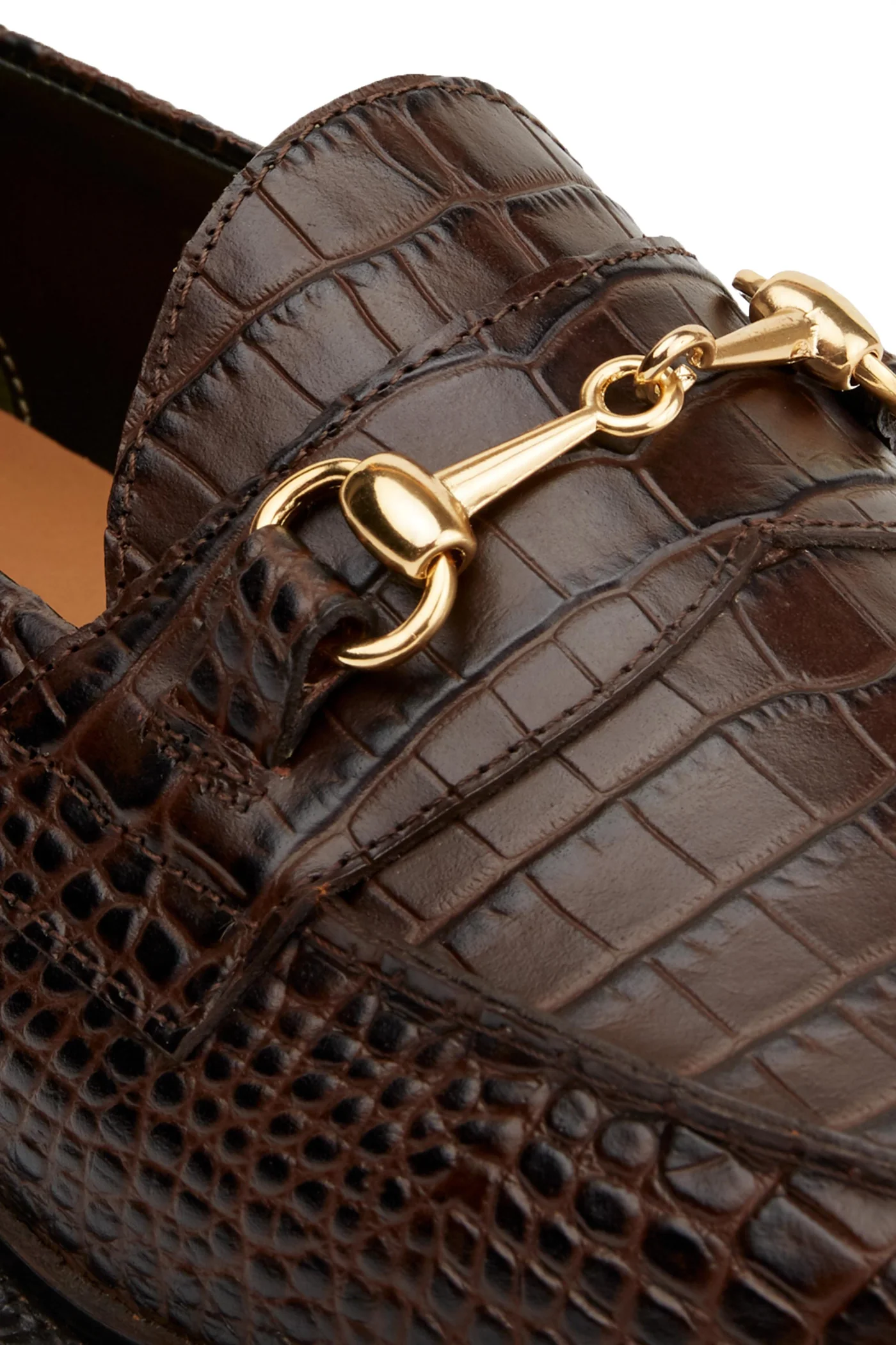 The Mason Horse Bit Loafer, Walnut Croc — view 5
